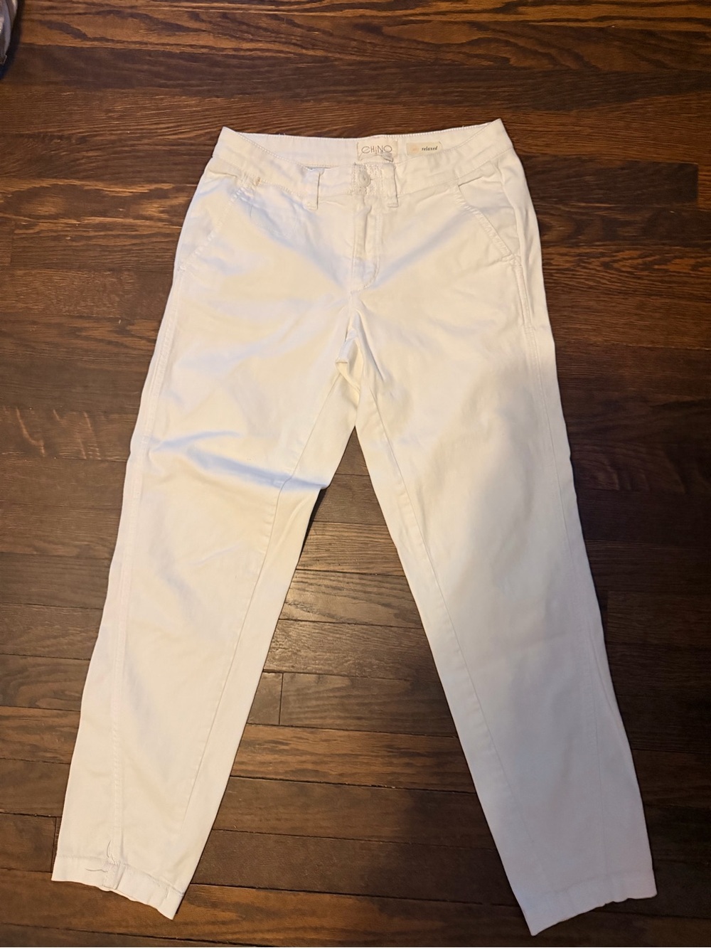 Anthropologie Chino Relaxed Pants White Cropped Size 28